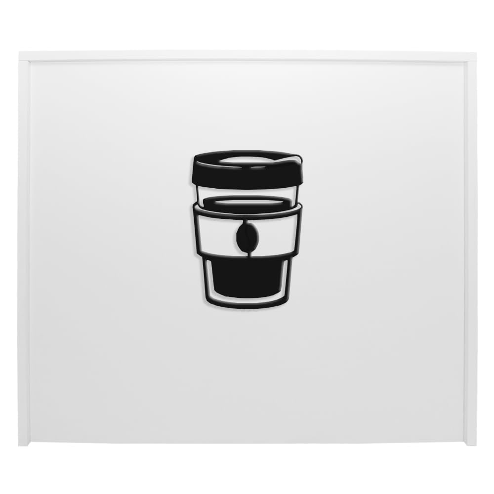 Mostrador de Recepción para Hostelería, Cafetería. Mesa Mostrador con Diseño en Relieve Vaso Café (80cm Ancho, Blanco)