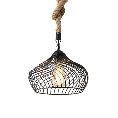 Lustre LED en corde de chanvre pour supprimer l'éclairage agressif du bureau et de la chambre