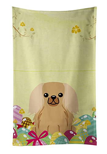 Caroline's Treasures BB6104KTWL Easter Eggs Pekingese Fawn Sable Kitchen Towel Dish Cloths Guest Hand Towel Decorative Bathroom Towel for Face,Tea, Dishcloth, Kitchen and Bath