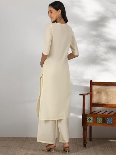 Image of Libas Womens Yoke Design Cotton Straight Kurta for Women Suit