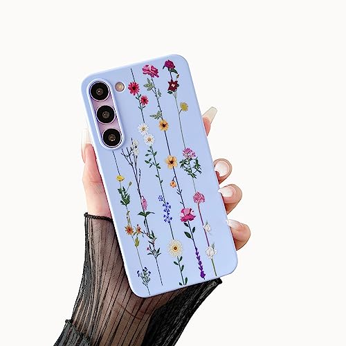 ZTOFERA Floral Case for Samsung Galaxy S23 5G,Cute Flower Pattern,Purple