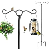 SEGNAYEN Vogelfutterspender zum Aufhängen, 197 cm, Metall, strapazierfähig, doppelte Schäferrote, gebogener Haken für Laternen, leicht, für Vögel, Garten
