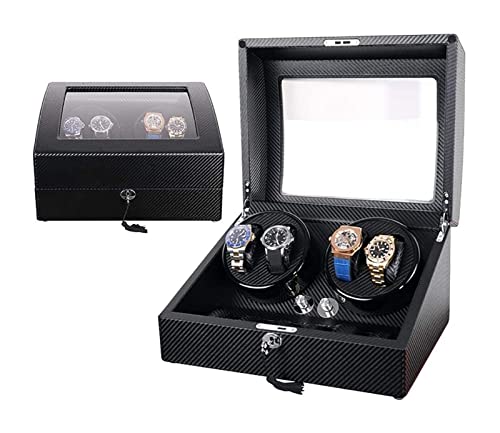 Caja de Reloj Automático Reloj automático Bander Caja de lujo de madera for 4 relojes de pulsera + 6 caja de almacenamiento Cover