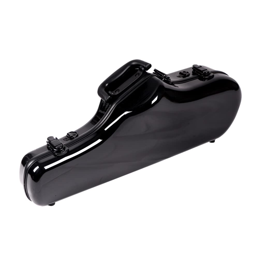 Custodia per Sassofono Contralto, Custodia in Fibra di Vetro Interno Foderato in Peluche per Sassofono Contralto con Spallacci Rimovibili (Color : Black)