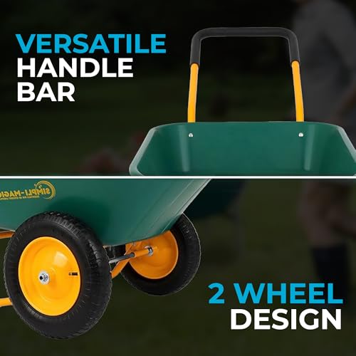 Simpli-Magic 79550 Premium Dual-Wheel Home Utility Yard Wheelbarrow Garden Cart W/Built-In Stand thumb #4