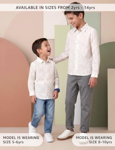 Image of Amazon Brand - Symbol Boys Regular Cotton All Over Printed Full Sleeve Shirt