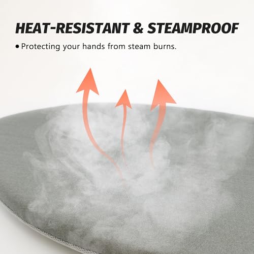 Quacc Heat Resistant Steaming Glove, Garment Steamer Ironing Hand Pad Anti Steam Glove Travel Garment Hand Held Steamer Tiny Ironing Board Mitt for Clothes