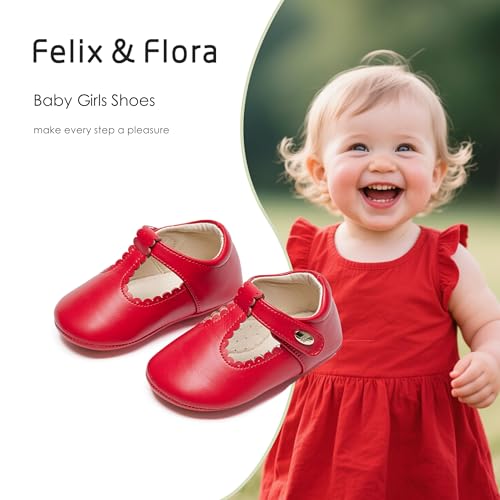 Felix & Flora Soft Sole Baby Shoes - Infant Baby Girls Ballet Flats Moccasinss Rubber Sole Walking Crib Shoes2