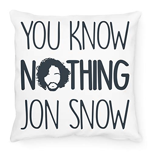 Kanto Factory - Cojín de juego de Tronos con texto "You Know Nothing Jon Snow