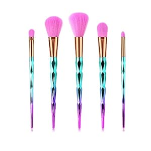 Makeup Cosmetic Eyebrow Tools Foundation 5PCS Brush Sets Brush Wooden Eyeshadow Brush Cute Highlighters for Teen Girls Makeup