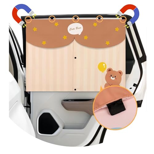 CARINGTETH Car Window Shade for Baby in Car | Magnetic Dual-Layer Curtain with UV and Sun Glare Protection | Secure Clip-On Design, Carbon Fiber Mesh car Window Shades (27.6