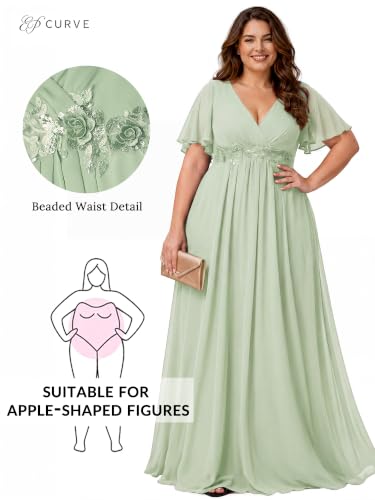 Image of Ever-Pretty Plus Women's Chiffon Plus Size Formal Mother of Bride Dresses