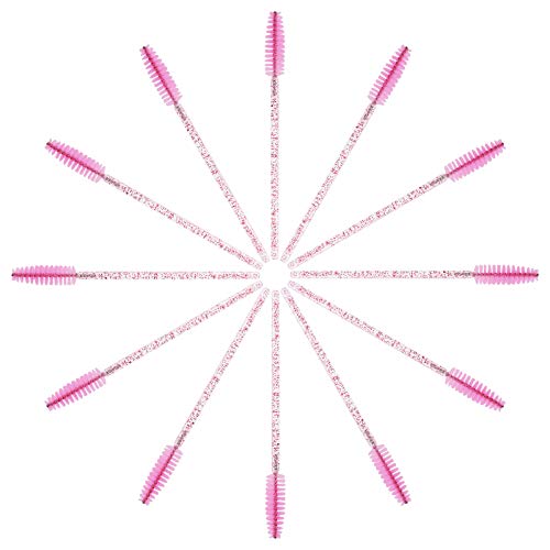 Image of CHEFBEE 100PCS Disposable Eyelash Spoolies Brush with Container, Light Pink