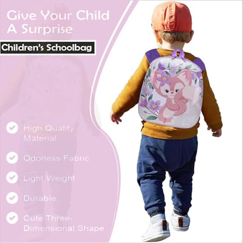 Image of BabyMoon Eggshell Multipurpose Kids Backpack | Children's School Bag for Boys & Girl's | Kids Travel Backpack | Rabbit Purple