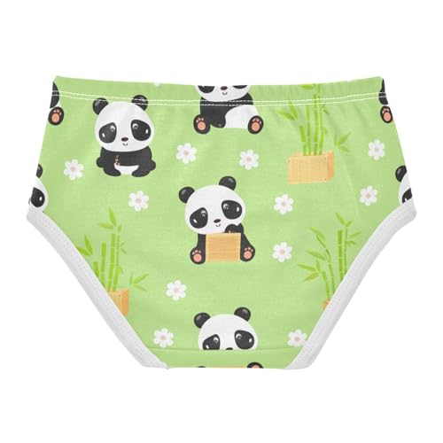Cute Pandas Green Toddler Underwear Custom 2t Cotton Panties Little Girl Print Briefs Kids Undies2