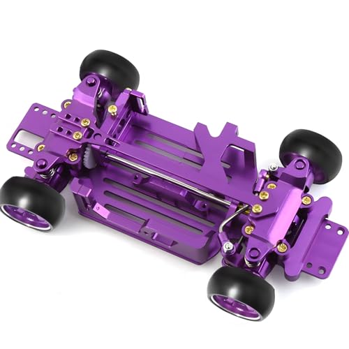 RC Car Chassis Frame 1/28 CNC Aluminum Alloy with Wheels for Wltoys 284131 K969 K979 K989 K999 or...