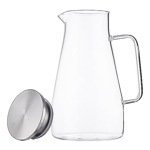 Mimo style Jarra de Vidro Borossilicato 1,5L Tampa Hermetica Removivel Com Filtro Inox e Vedacao em