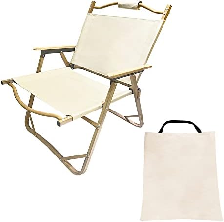 SCGFPOE Outdoor Folding Chair Aluminum,Portable Compact Chair with Armrests,Camping Beach Furniture,Perfect for Travel,Picnic,Fishing,Hiking(Khaki)