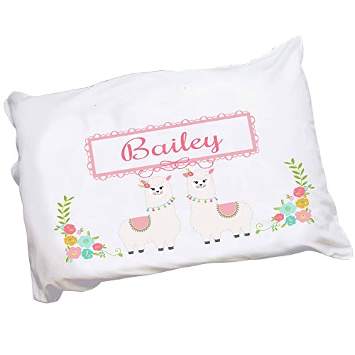 My Bambino Girl's Custom Stemmed Flowers Pillowcase Large (Llama Alpaca)