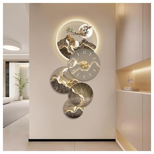 3D Wall Art Decor Led, Large Metal Wall Art with Lights, Remote Control Modern Hang Sculpture with Clock, Home Hanging Decor for Living Room, Bedroom, Office, Corridor, Entrance