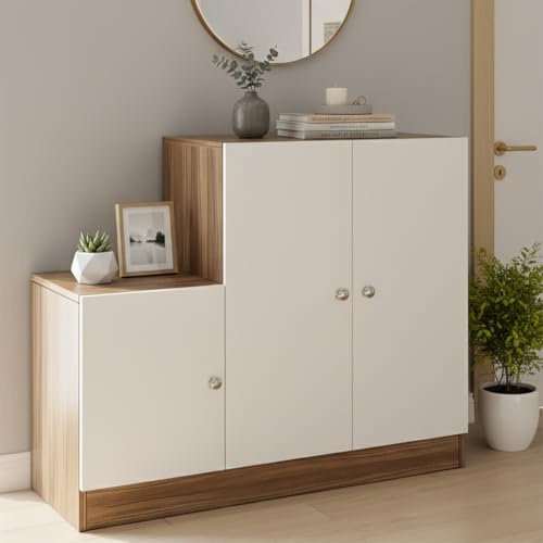 FURNEASER Embliss Wooden Shoe Rack Cabinet with 6 Shelves | Shoe ...