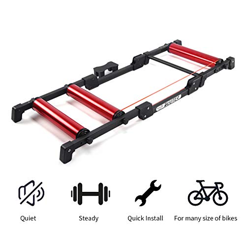 Hulkwheels Bike Trainer Rollers Indoor Bicycle Exercise Bicycle Roller Trainer Stand Mountain & Road Bike Portable Foldable Home Cycling Training For 24-29 Inch #TOP1