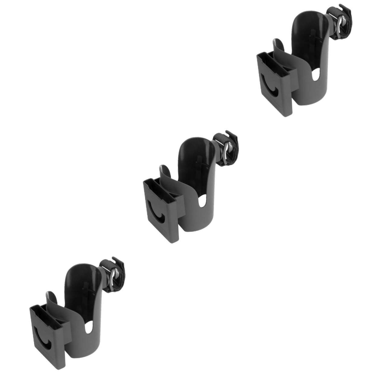 Yardwe 3 Pezzi Portabicchieri per Passeggino con Supporto per Cellulare Nero Struttura Robusta e Leggera Facile da Installare Compatibile con La Maggior Parte delle Borracce