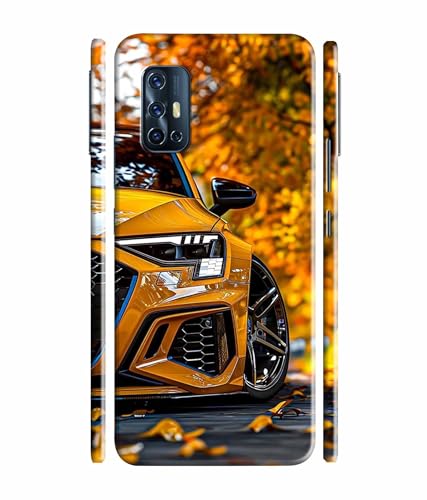 Image of Racing Car Rider Printed Hard Back Case Cover & Compatible for Vivo V17 (Multicolor) - D1815