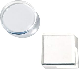 Clear Polished Acrylic Square &Round Display Base Blockfor Jewelry Ring Stand Showcase Holder Flat Lay Photography Props，2 Pack