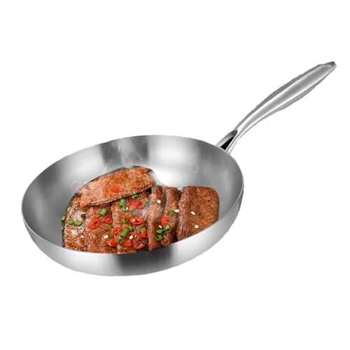 UCK-KIT Sartén De Acero Inoxidable, Sartenes Sin Recubrimiento De Inducción Y Horno, para Placas De Inducción, Gas, Cerámica, Electricidad,8.66in