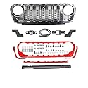 Auto Front Kühlergrill Design Dekoration Stil Grill Bodykit Frontschürze Mesh Grille Modifikation Auto Zubehör Für Jeep Für Wrangler JL 2024 Griglie(Red2)