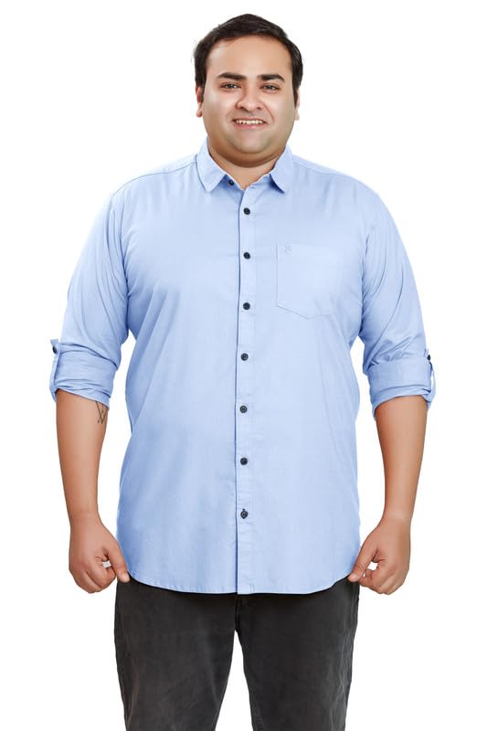 Image of BE ACTIVE Plus Size Lycra Cotton Satin for Men Shirts|| All Plus Size Men|| Cotton Stylish Full Sleeves Shirt for Men