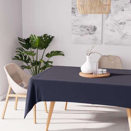 Soleil d'ocre Mantel Antimanchas Alix Rectángular, Azul (Marino), 140 x 200 cm