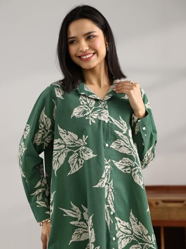 Image of Libas Printed Cotton A Line Kurti Suit