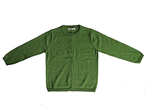 Image of Little Girls Cute Crew Neck Button-Down Solid Fine Knit Cardigan Sweaters