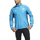 adidas 2019 Men's Boston Marathon Celebration Jacket (Medium, Shock Cyan)