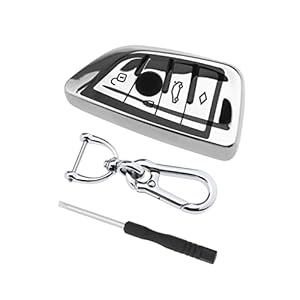 Auto 4 Knop TPU Sleutel Cover Shell Case Protector met Sleutelhanger en Schroevendraaier Compatibel met BMW 1/2/3/4/5/6…