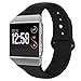 OenFoto Sport Bands Compatible Fit bit Ionic, Soft Silicone Wristband Replacement Watch Band Strap Accessory Bracelet for Fit bit Ionic Smart Watch, Black Large
