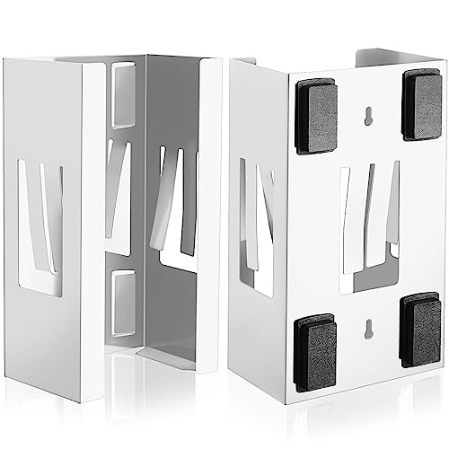 Image of Lounsweer 2 Pcs Magnetic Gloves Dispenser Holders Wall Mount Boxes of Gloves Commercial Quality Towels Wipes Paper Tissue Box Holder Kitchen Fridge Office Workshops Garage Tool Hospital (White)