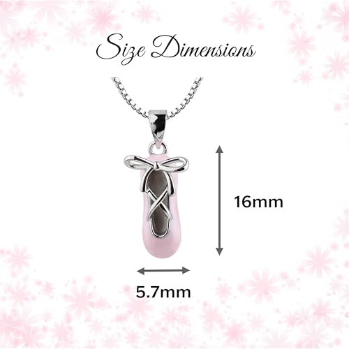 Cherished Moments Sterling Silver Pink Ballet Slipper Shoe Necklace for Children, Toddlers, Little Girls, Kids, Teens, or Adults, Dance Recital Gifts4