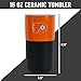 Rico Industries NHL Philadelphia Flyers 16 oz Ceramic Tumbler with Silicone Grip, Deep Laser Engraved, Orange and Black Colored Design with Slide Lid, Travel Coffee Mug, Matte Glaze