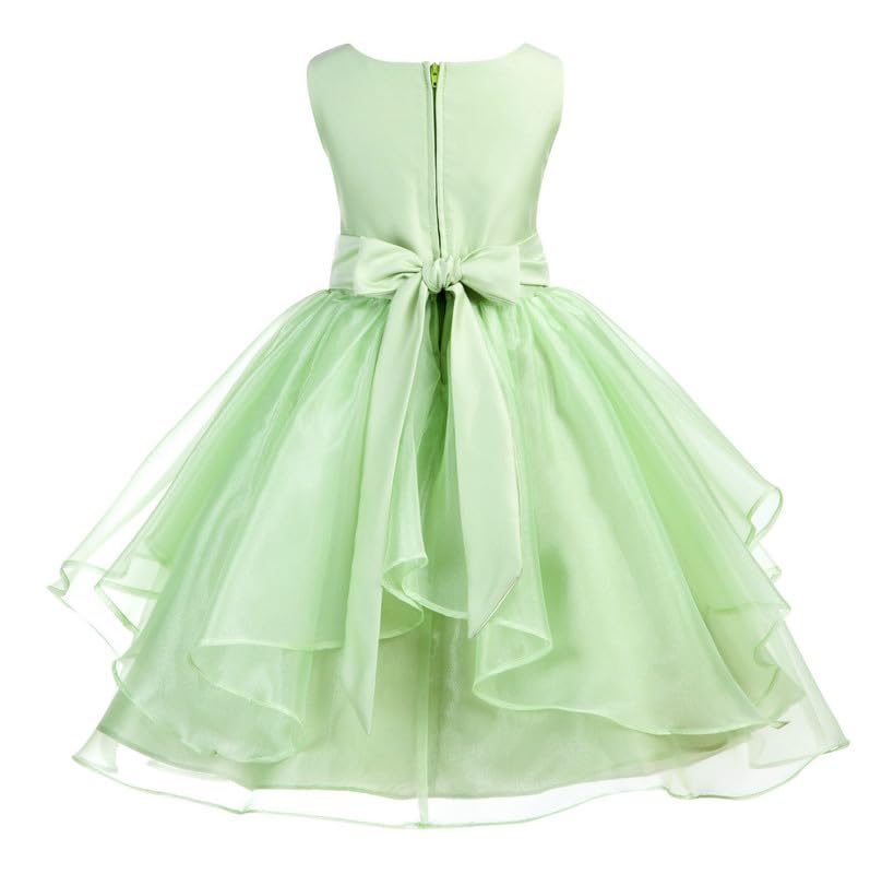 Image of Girl's Synthetic a-line Maxi Dress (WLT-1070-5-6 Green 5-6 Years)