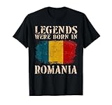 design vintage le leggende della bandiera rumena sono nate maglietta