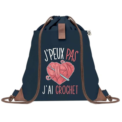 Sac à dos bleu J'peux Pas Crochet idée cadeau retraite ou collègue
