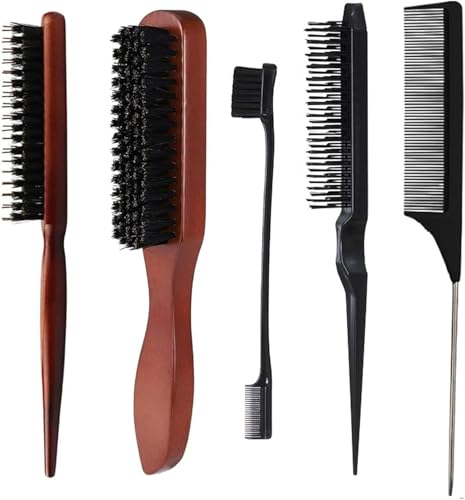 Catálogo de Cepillos que puedes comprar esta semana. 49 ZYHSLZ 5 Piezas Cepillo para Cabello Rizado, Cepillo de Cerdas Naturales, Peines para Cabello Rizado, Para Cabello Rizado, Húmedo O Seco, Peine Melena, Barba y Pestañas,...