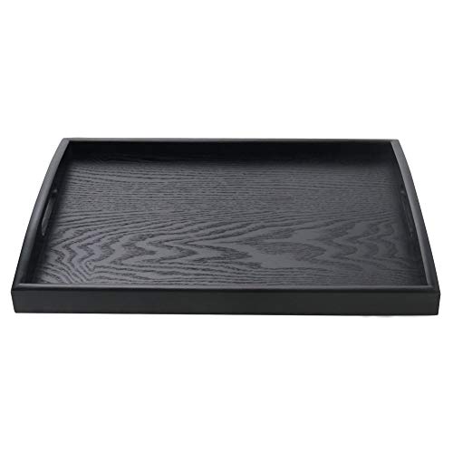 SILILUN Wooden Rectangular Serving Tray - Nature Manchurian Ash Wood Food Tray (Small)