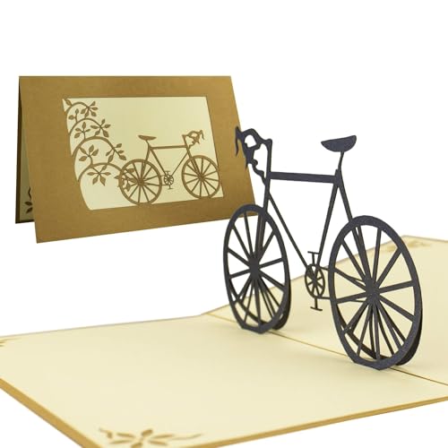 Diese-Klappkarten Tarjeta Cumpleaños 3D - Tarjeta Cumpleaños Original 15 x 20 cm con Desplegable - Postal Felicitacion con Sobre - Regalo de Bicicleta