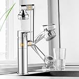Spültischarmatur 360 °Schwenkbar -Küchenspüle Wasserhahn Mischbatterie, Neu Gestaltete Waschtischarmatur mit Einem Griff, 2 Wasserauslassmodi Schlauchanschluss, Multifunktionaler Drehbarer Wasserhahn