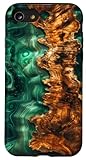 iPhone SE (2020) / 7 / 8 Green Resin and Wood Natural Aesthetic Wooden Carving Inlay Case