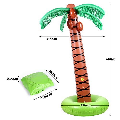 TNELTUEB Inflatable Palm Tree, Sprinkler Toy 67'', Water Play Sprayer for Outdoor Party Lawn Backyard Water Toys with Hose Clamp for Toddler, Kids, Family